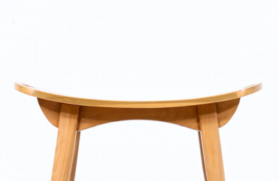 Mid Century Modern Sculpted Primavera Wood Stool