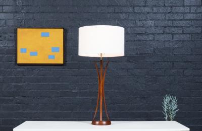 Mid Century Modern Sculpted Table Lamp by Roller Lamp Co 