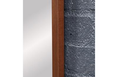 Mid Century Modern Sculpted Walnut Beveled Frame Arch Mirror