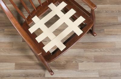 Mid Century Modern Sculpted Walnut Boucle Rocking Chair