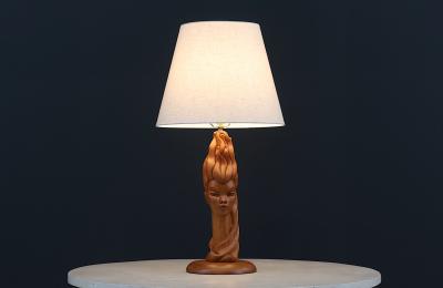 Mid Century Modern Sculpted Woman Figure Table Lamp by Lighthouse Co 