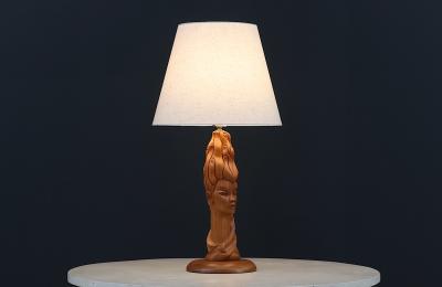 Mid Century Modern Sculpted Woman Figure Table Lamp by Lighthouse Co 