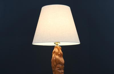 Mid Century Modern Sculpted Woman Figure Table Lamp by Lighthouse Co 