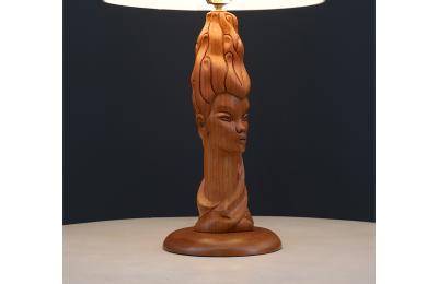 Mid Century Modern Sculpted Woman Figure Table Lamp by Lighthouse Co 