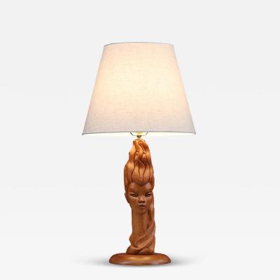 Mid Century Modern Sculpted Woman Figure Table Lamp by Lighthouse Co 
