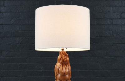 Mid Century Modern Sculpted Woman Figure Table Lamp by Lighthouse Co 