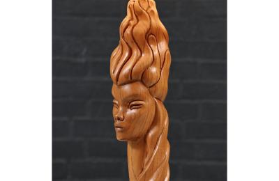Mid Century Modern Sculpted Woman Figure Table Lamp by Lighthouse Co 