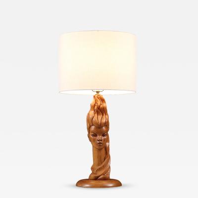 Mid Century Modern Sculpted Woman Figure Table Lamp by Lighthouse Co 
