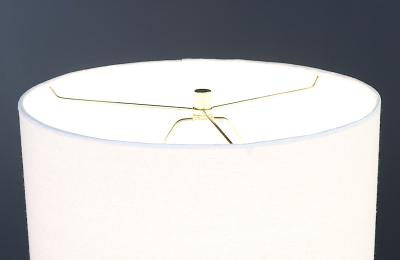 Mid Century Modern Sculpted Wood Brass Table Lamp by Lighthouse Co 