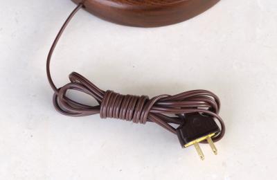 Mid Century Modern Sculpted Wood Brass Table Lamp by Lighthouse Co 