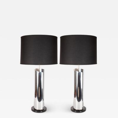 chrome and black table lamps