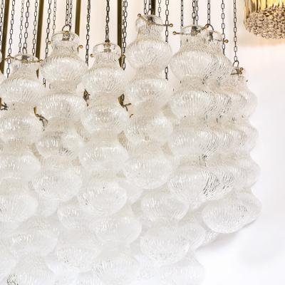 Mid Century Modern Sculptural Murano Glass Chandelier with Brass Fittings