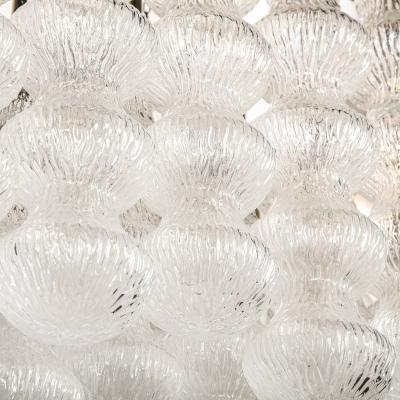 Mid Century Modern Sculptural Murano Glass Chandelier with Brass Fittings