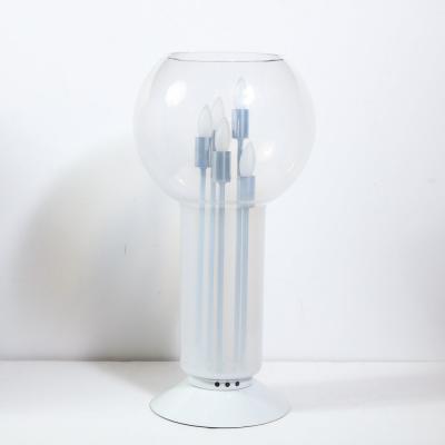 Mid Century Modern Sculptural Opalescent Glass Table Lamp