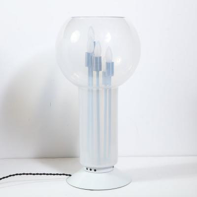 Mid Century Modern Sculptural Opalescent Glass Table Lamp
