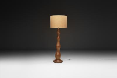 Mid Century Modern Sculptural Wooden Floor Lamp Europe Mid 20th Century