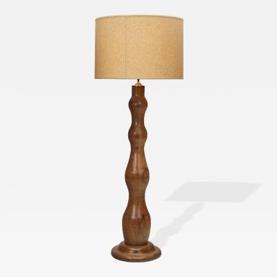 Mid Century Modern Sculptural Wooden Floor Lamp Europe Mid 20th Century