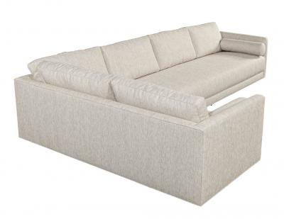Mid Century Modern Sectional Sofa in Textured Linen