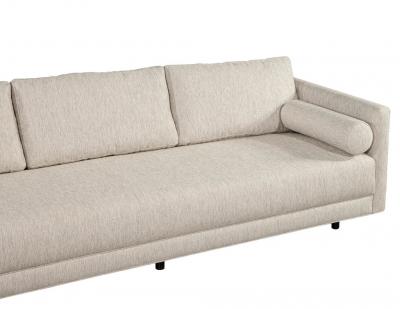 Mid Century Modern Sectional Sofa in Textured Linen