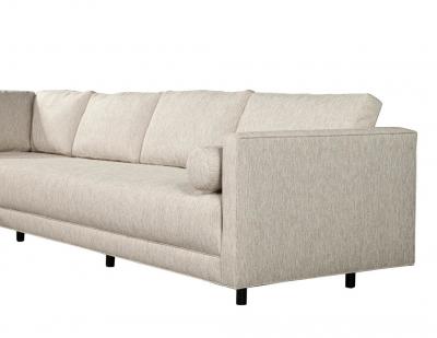 Mid Century Modern Sectional Sofa in Textured Linen