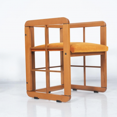 Mid Century Modern Set of 4 Armchairs by Franco Poldarreti Caccia alla Volpe