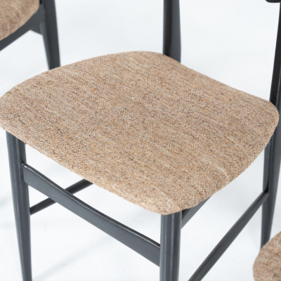 Mid Century Modern Set of 4 Chairs by Hans Wegner Black Wood and Rope Denmark