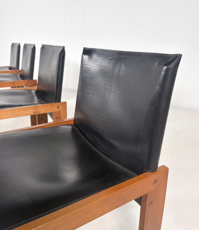 Mid Century Modern Set of 4 Chairs in the Style of Scarpa 1970s