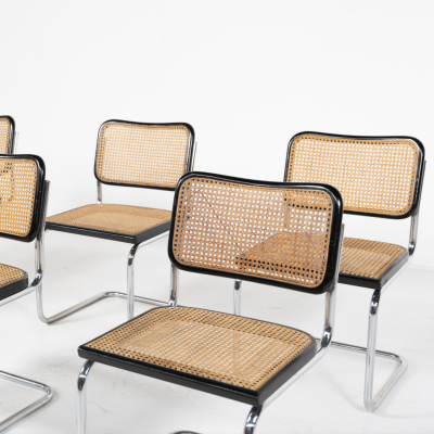 Mid Century Modern Set of 6 Chairs Marcel Breuer Style Italy