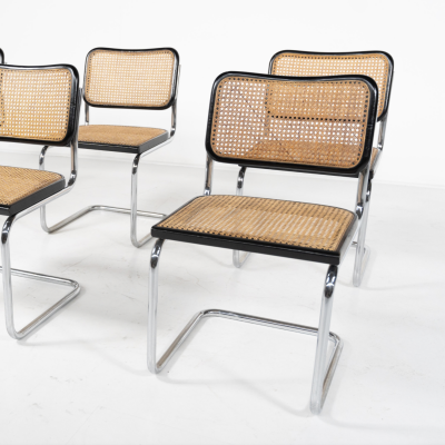 Mid Century Modern Set of 6 Chairs Marcel Breuer Style Italy