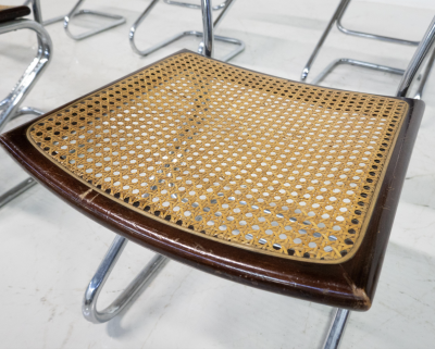 Mid Century Modern Set of 6 Italian Cane Chairs 1960s