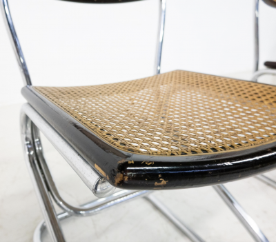 Mid Century Modern Set of 6 Italian Cane Chairs 1960s