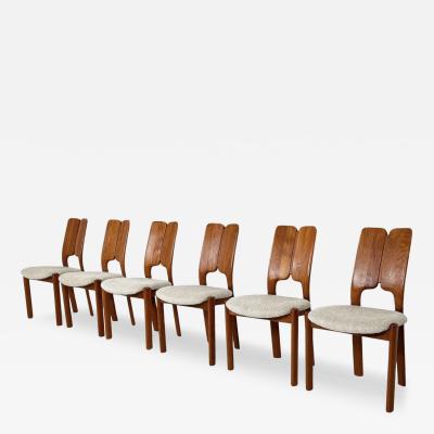 Mid Century Modern Set of 6 Scandinavian Chairs 1960s