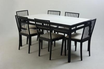 Mid Century Modern Set of Dining Table and 6 Chairs by M veis Flama Brazil