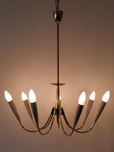 Mid Century Modern Seven Flamed Sputnik Pendant Lamp or Chandelier Germany 1950s