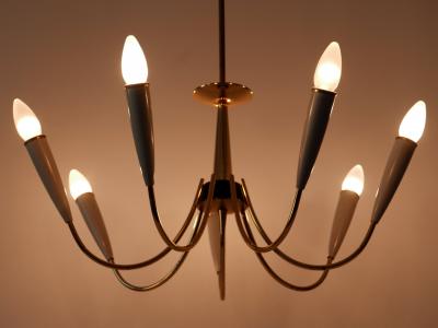 Mid Century Modern Seven Flamed Sputnik Pendant Lamp or Chandelier Germany 1950s