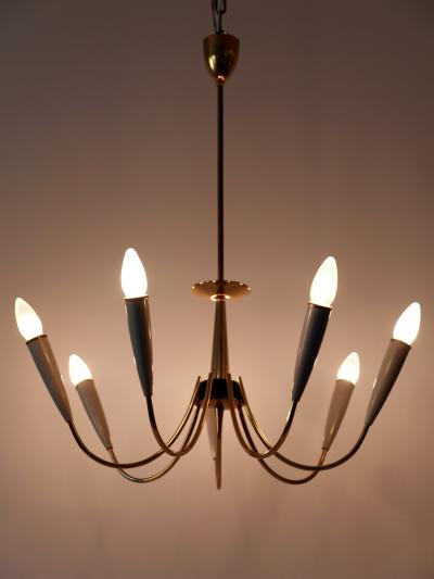 Mid Century Modern Seven Flamed Sputnik Pendant Lamp or Chandelier Germany 1950s
