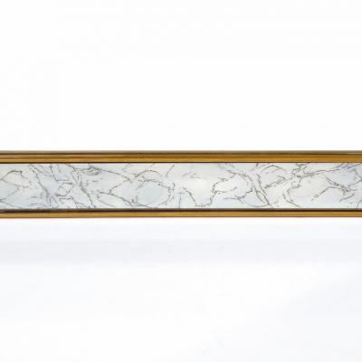 Mid Century Modern Shadowbox Mirror with Gilt Detailing Gold Marbled Borders