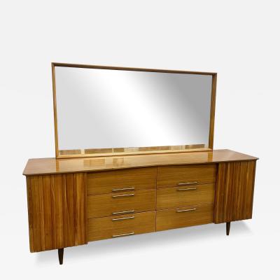Mid Century Modern Sideboard Dresser Attached Mirror Bedroom Set 