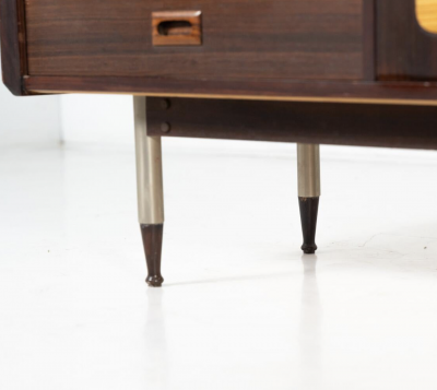 Mid Century Modern Sideboard Wood and Wicker Italy