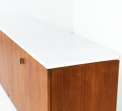 Mid Century Modern Sideboard Wood and marble Italy 1970s