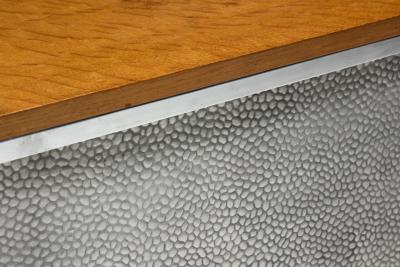 Mid Century Modern Sideboard with Hammered Metal Fa ade France 1960s