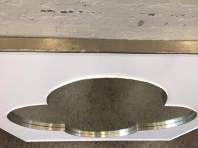 Mid Century Modern Silver Metal Framed Mirror
