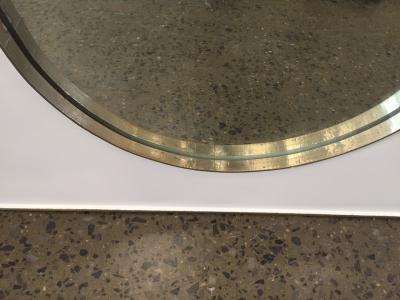 Mid Century Modern Silver Metal Framed Mirror
