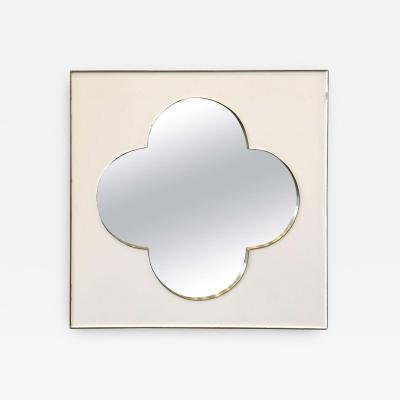 Mid Century Modern Silver Metal Framed Mirror