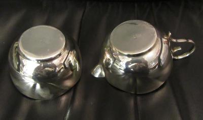 Mid Century Modern Silverplate Sugar and Creamer in Rack Holder EPNS