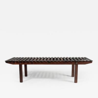 Mid Century Modern Slatted Bench Brazil 1960s