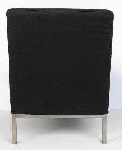 Mid Century Modern Slipper Chairs on Stainless Steel Frames Pair