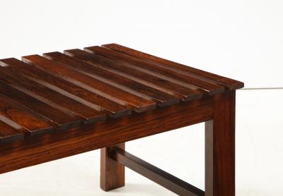 Mid Century Modern Small Slatted Bench in Wood Brazil 1960s
