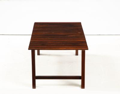 Mid Century Modern Small Slatted Bench in Wood Brazil 1960s