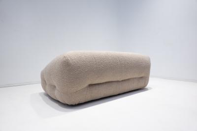 Mid Century Modern Sofa in Beige Boucle